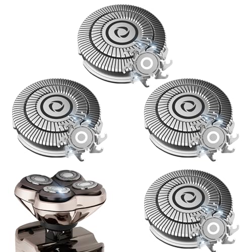 4 Pack Shaver Replacement Blades for Skull Pitbull Gold PRO Shaver Replacement Blade,Replacement Heads for Pitbull Platinum Pro Shaver and for Palm Electric Razors (1Set(4blades).