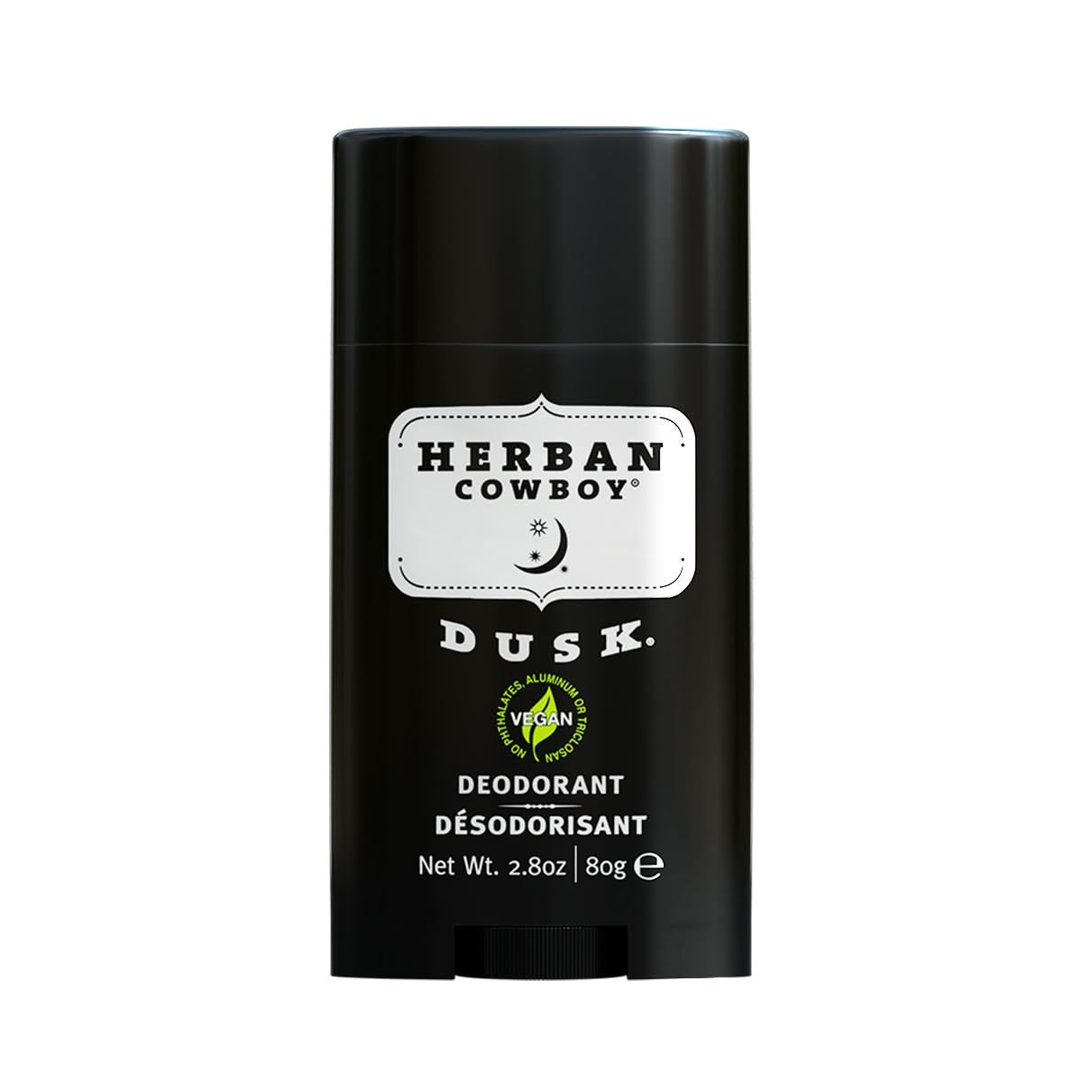 Product Description Herban Cowboy Men’s Deodorant, Dusk, 2.8 Ounce - Cruelty-Free, Vegan and Plant-Powered Deodorant - Gentle and Non-Greasy Formula