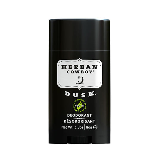 Product Description Herban Cowboy Men’s Deodorant, Dusk, 2.8 Ounce - Cruelty-Free, Vegan and Plant-Powered Deodorant - Gentle and Non-Greasy Formula