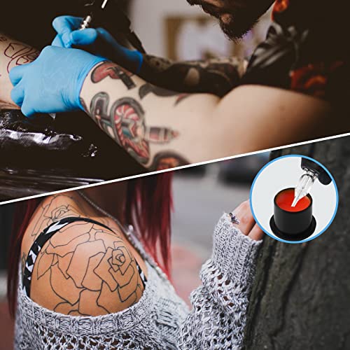 Tattoo Ink Caps Cups Small - Autdor 1000Pcs Tattoo Caps Cups with Base Disposable Pigment Cups Microblading Makeup Tattoo Ink Cups with Base Pigment Ink Caps 11mm Small for Tattoo Supplies