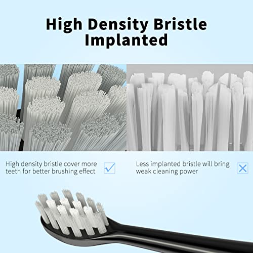 Replacement Toothbrush Heads Compatible with TAO Clean Electric Toothbrush Replacement Heads,5 Pack (Black)