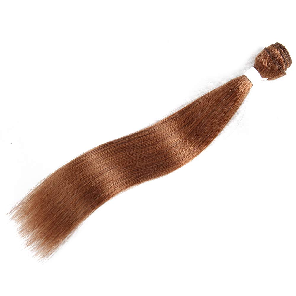 X-TRESS Light Brown Hair Bundles Straight Hair Bundles 1 Human Hair Bundles 22 inchs Human Hair Weave (22 Inch,30#)
