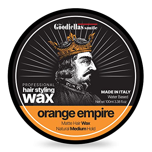 The Goodfellas' smile Hair Wax Fiber/Pomade, Matte with Medium Hold Formula, 100ml, Made in Italy (Orange Empire)