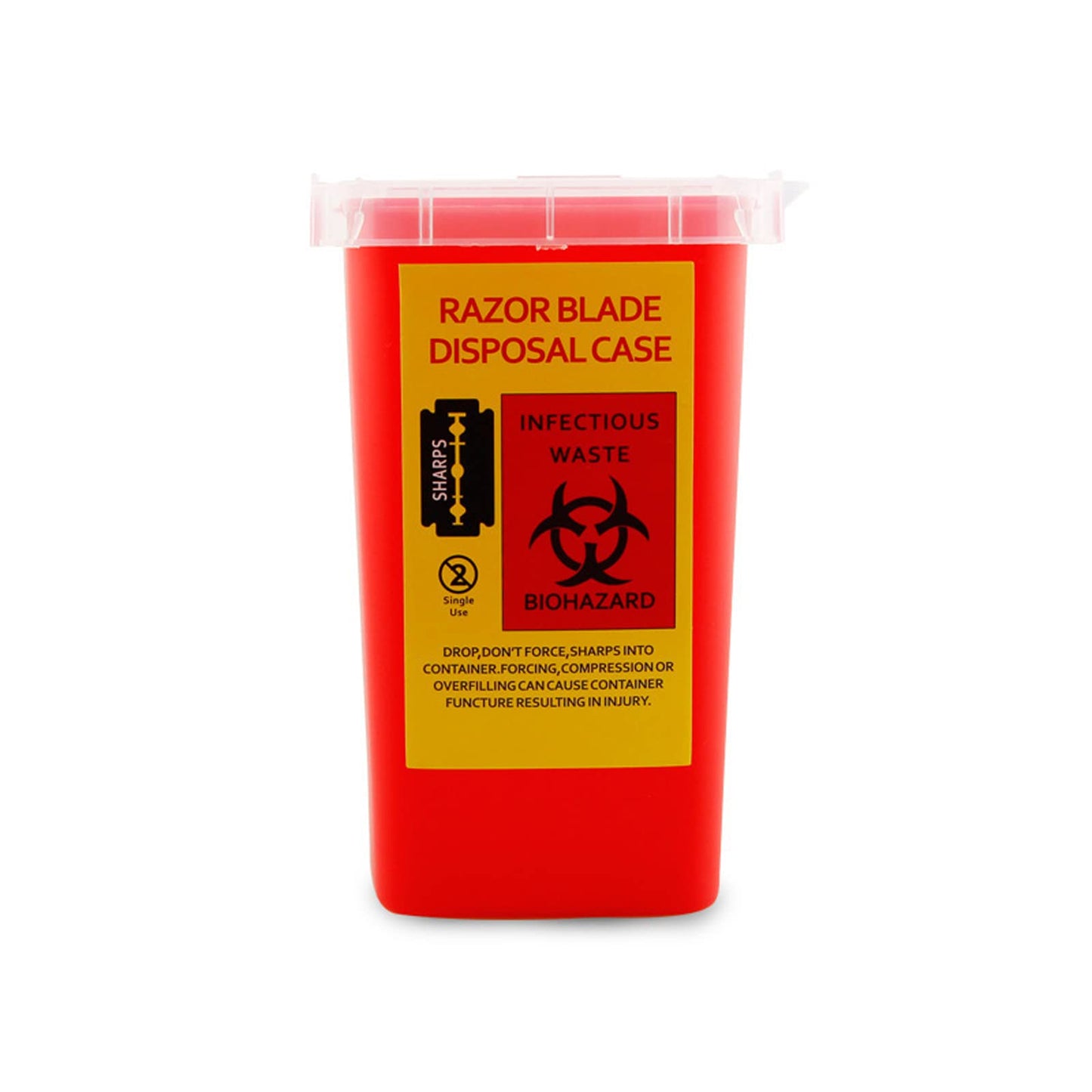 TEONEI Razor Blades Dispenser Case,Small Portable Sharps Container,Razor Blades Disposal Case,Disposable Razor Cutter Container,Barber Shop Storage Container (Red)