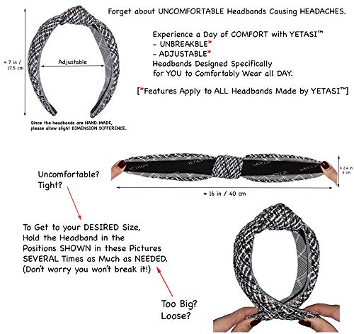 YETASI Headbands for Women Olive Green Trendy Head bands for Women's Hair Faux Leather Knotted Headband for Women is a Top Knot Womens Headbands Fashion Designer