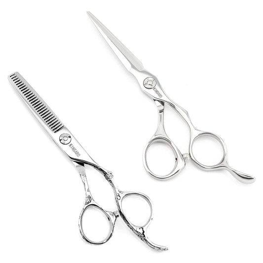 Barber Scissors Set 5.5" Professional Hair Scissors Set Hair Cutting Shears Haircut Shears Hair Thinning Scissors Kinsaro