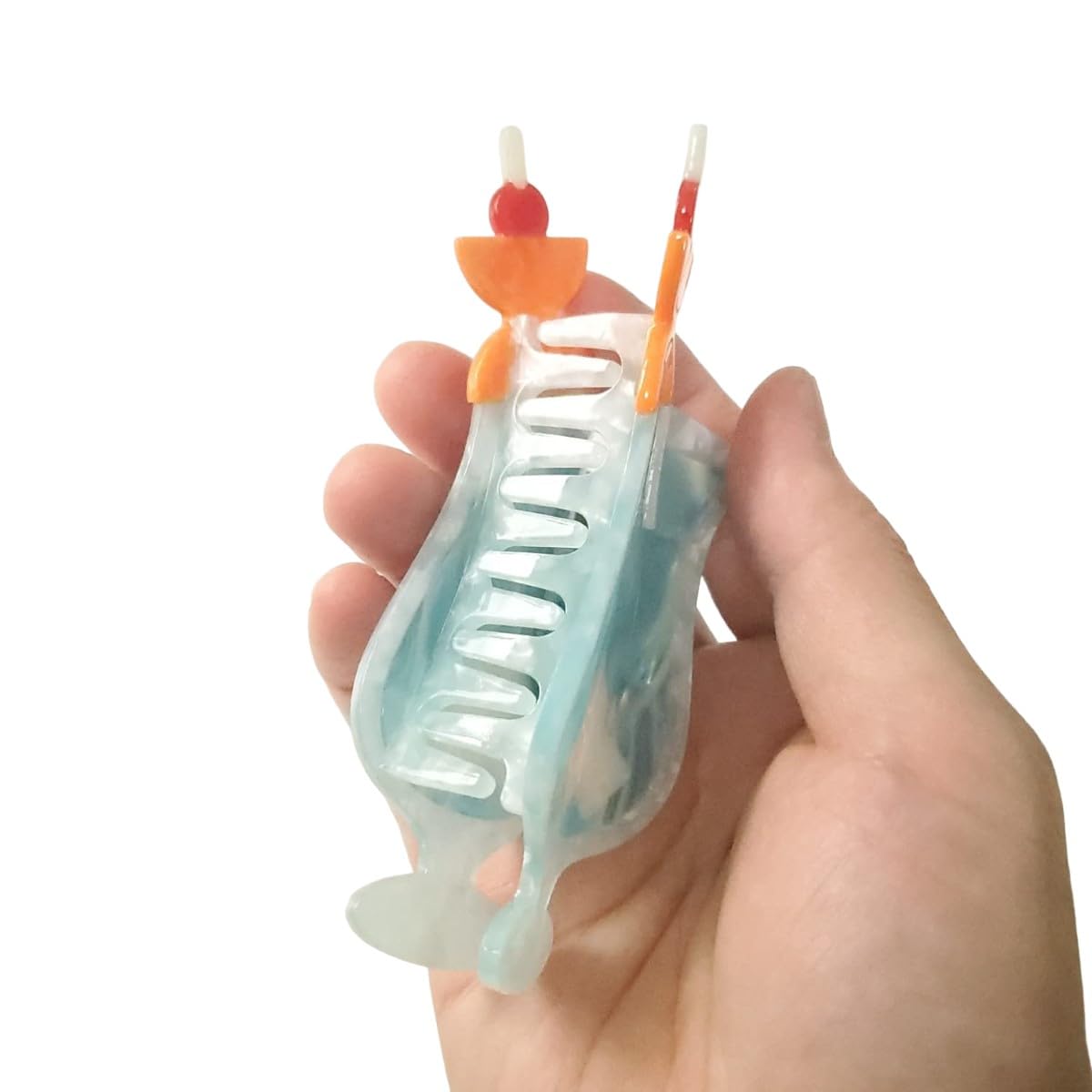 Blue Lagoon Hair Clip,Acetate Hair Clip,Small Claw Clip for Women, 1 Count (Pack of 1)