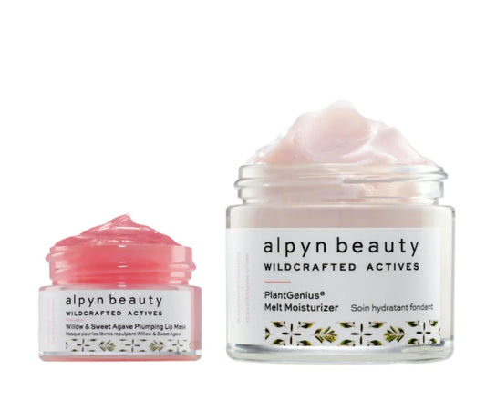 Alpyn Skin + Lip Rescue Set | PlantGenius Melt Moisturizer | Willow & Sweet Agave Plumping Lip Mask