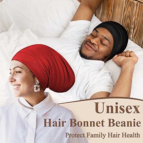 OLESILK Silk Bonnet for Men, 100% Mulberry Mens Bonnet, Dreadlock Cap for Curly Hair, Silk Hair Bonnet for Sleeping, Silk Hair Wrap for Sleeping, Black