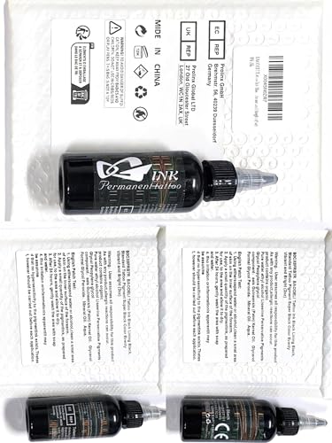 BAODELI Tattoo Ink Black Lining Black, Standard Tattoo Pigment Super Black Color Evenly Vibrant and Bright (2oz)