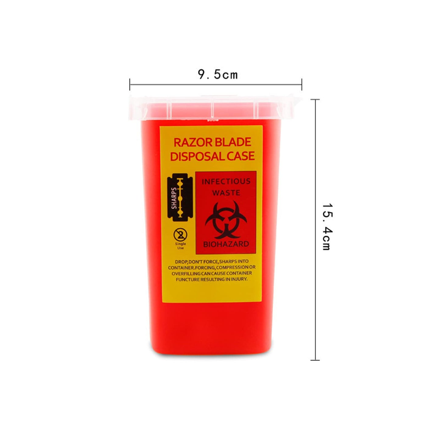 TEONEI Razor Blades Dispenser Case,Small Portable Sharps Container,Razor Blades Disposal Case,Disposable Razor Cutter Container,Barber Shop Storage Container (Red)