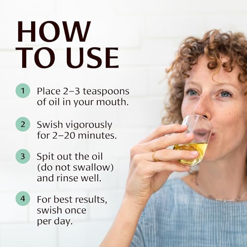 Banyan Botanicals Mint Daily Swish – Organic Ayurvedic Pulling Oil with Coconut Oil – Mouthwash for Fresh Breath and Sparkling Oral Health* – 24 oz – Non GMO Sustainably Sourced Vegan