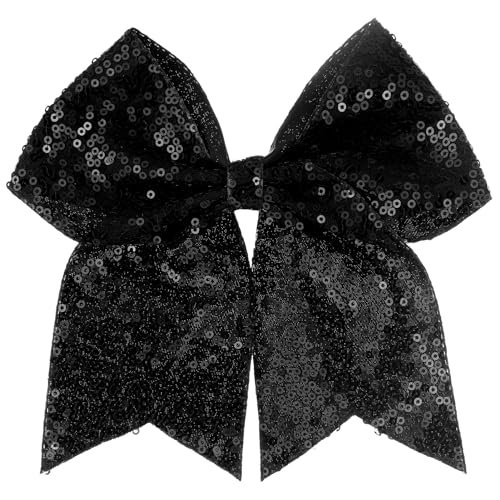 ZOLYCO Large Big 7 Inch Glitter Bow Clip Sequin Bling Party Hair Accessories for Women Teens Girls Kids (1Pcs-Orange2)