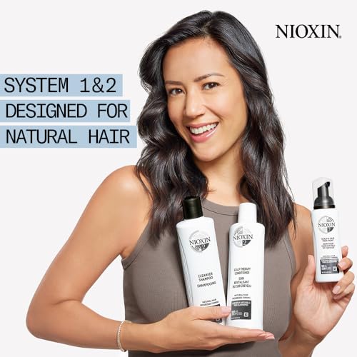 Nioxin System Kit 1, Cleanse, Condition, & Treat the Scalp for Thicker and Stronger Hair, 3 Month Supply + Diamax Advanced Hair Thickening Treatment for Instant Hair Fullness