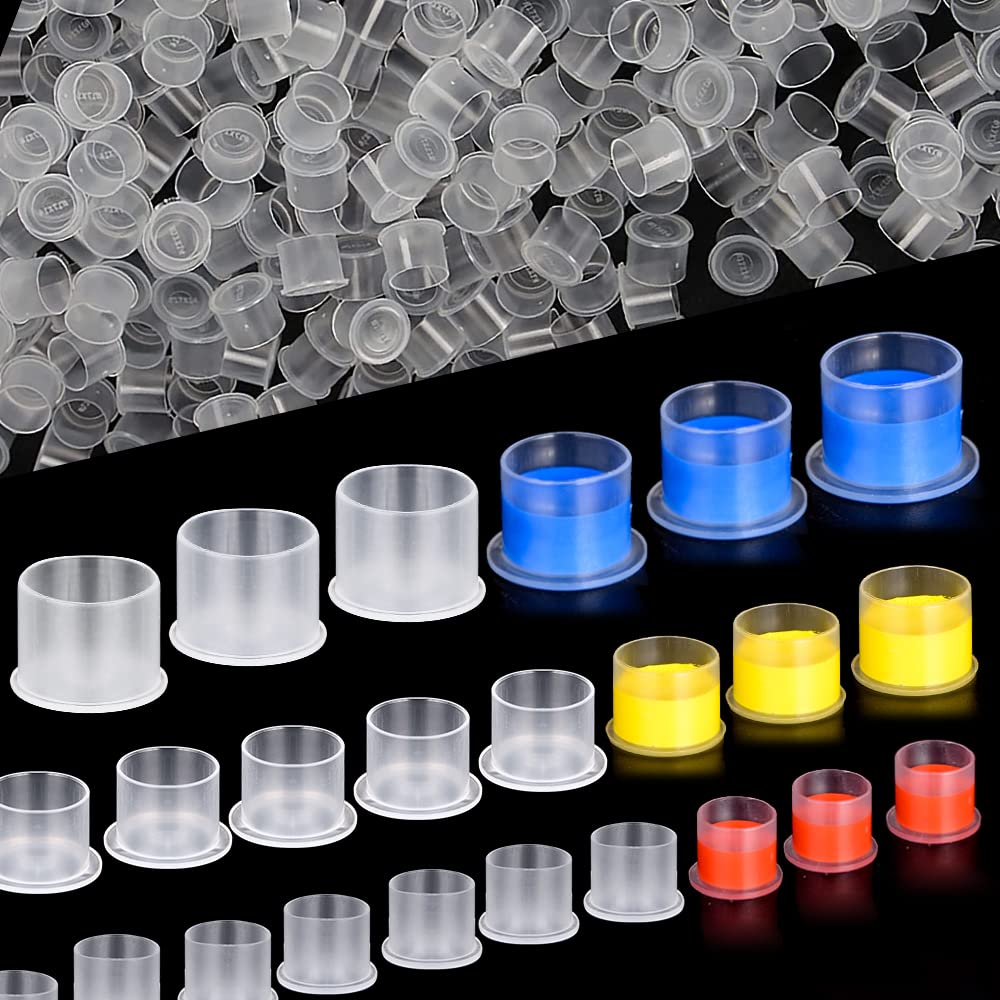 Tattoo Ink Caps with Base Disposable 1000pcs Ink Cups Tattoo Ink Caps Large 17MM