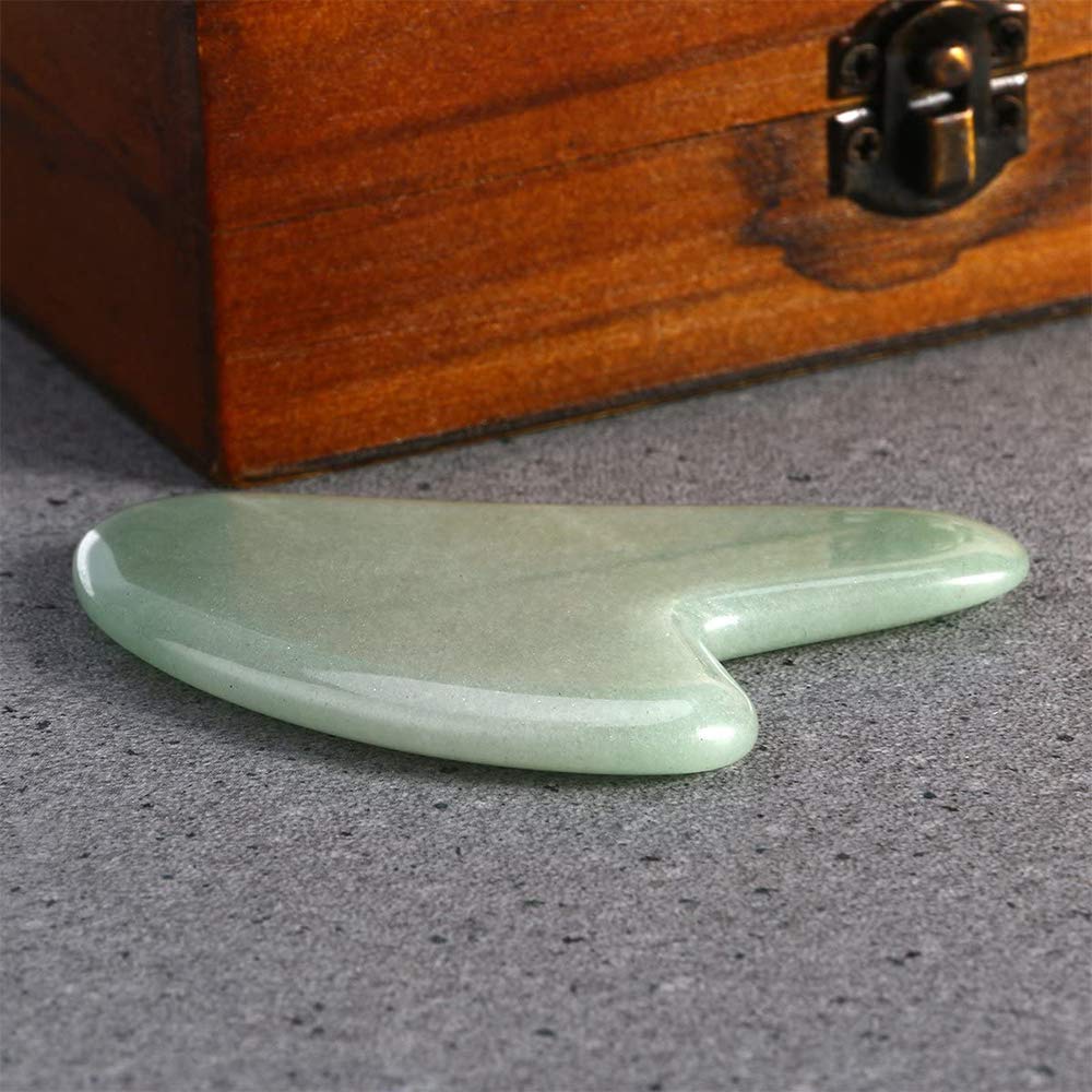 TOP SEWING Gua Sha Facials Tools for Jaw Massage Tools Board Natural Jade Stone for SPA Acupuncture Therapy Trigger Point Treatment