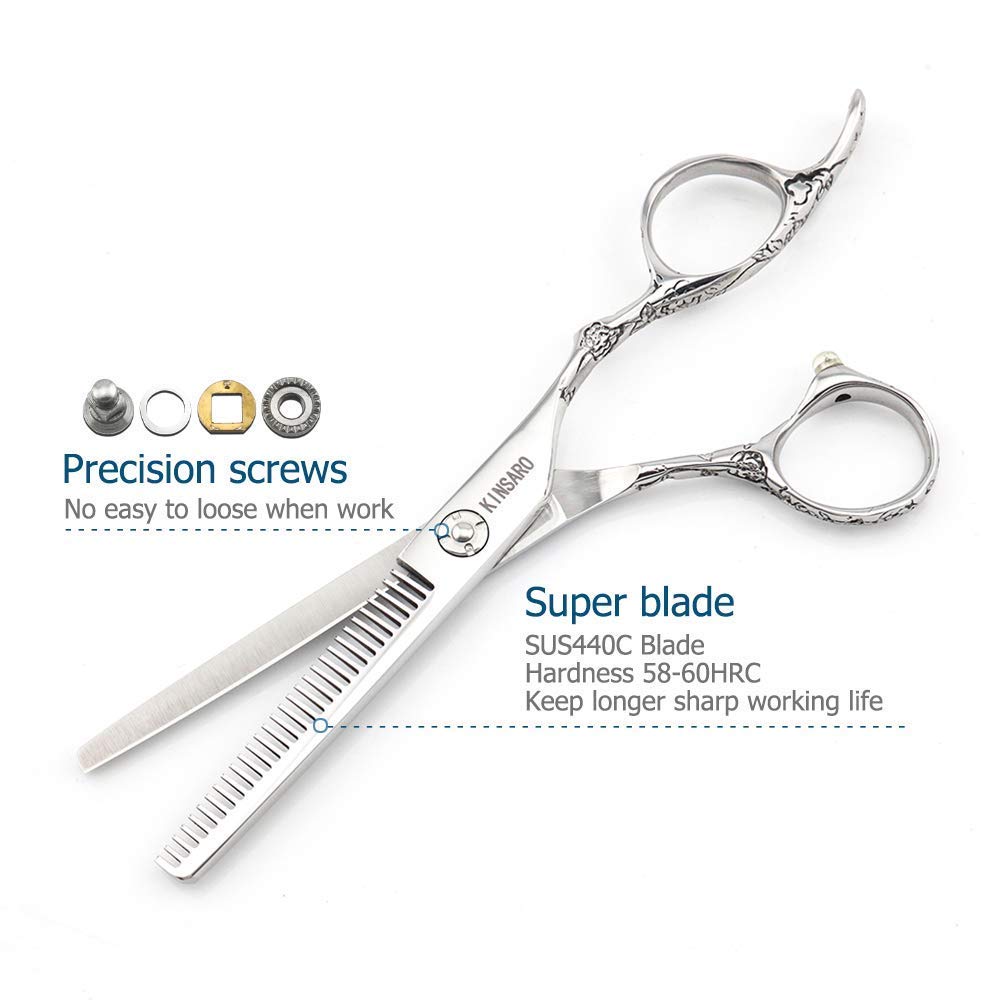6 INCH hair cutting scissors and 6 INCH hair thinning shears set barber scisors