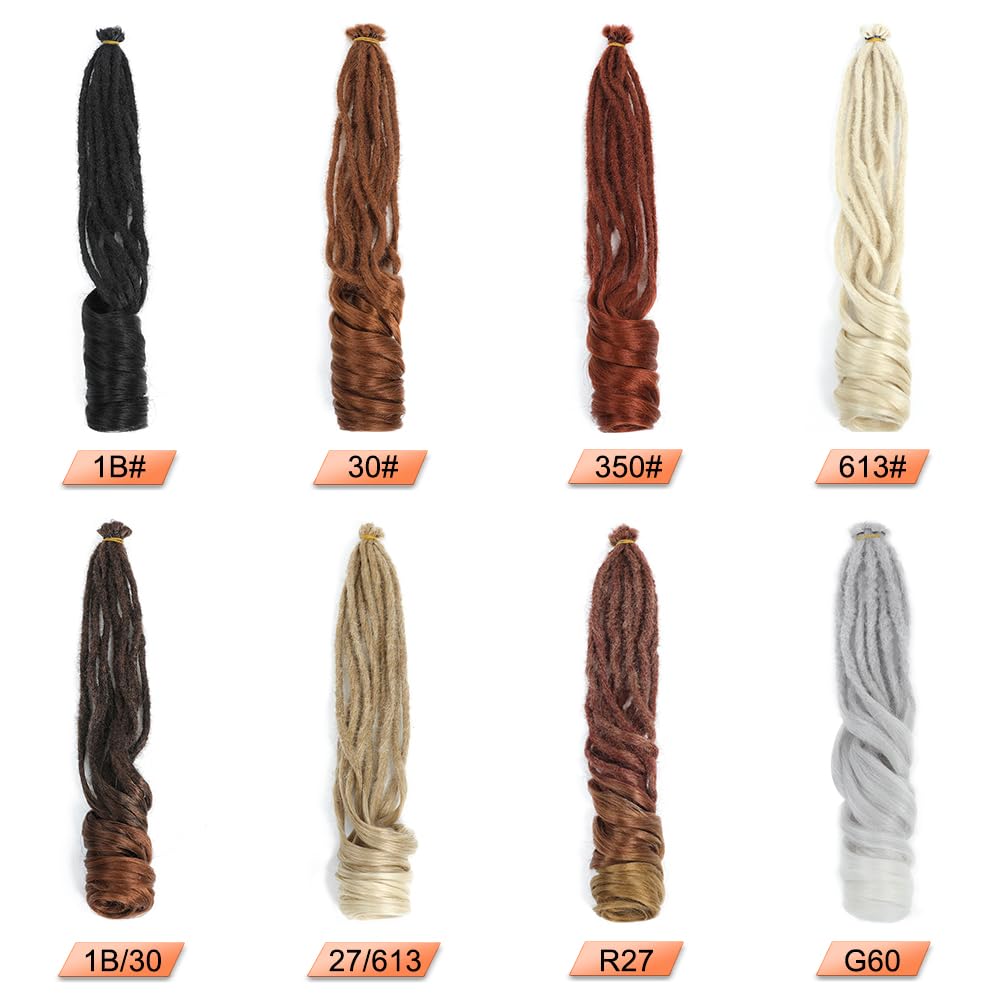 Ajsowju Loose Wave Dreadlocks Synthetic French Curly SE Dreadlock Extensions 24inches 10 Strands Thin Soft Spanish Curly SE Dreadlock Extensions for Women (10 Strands, 613#)