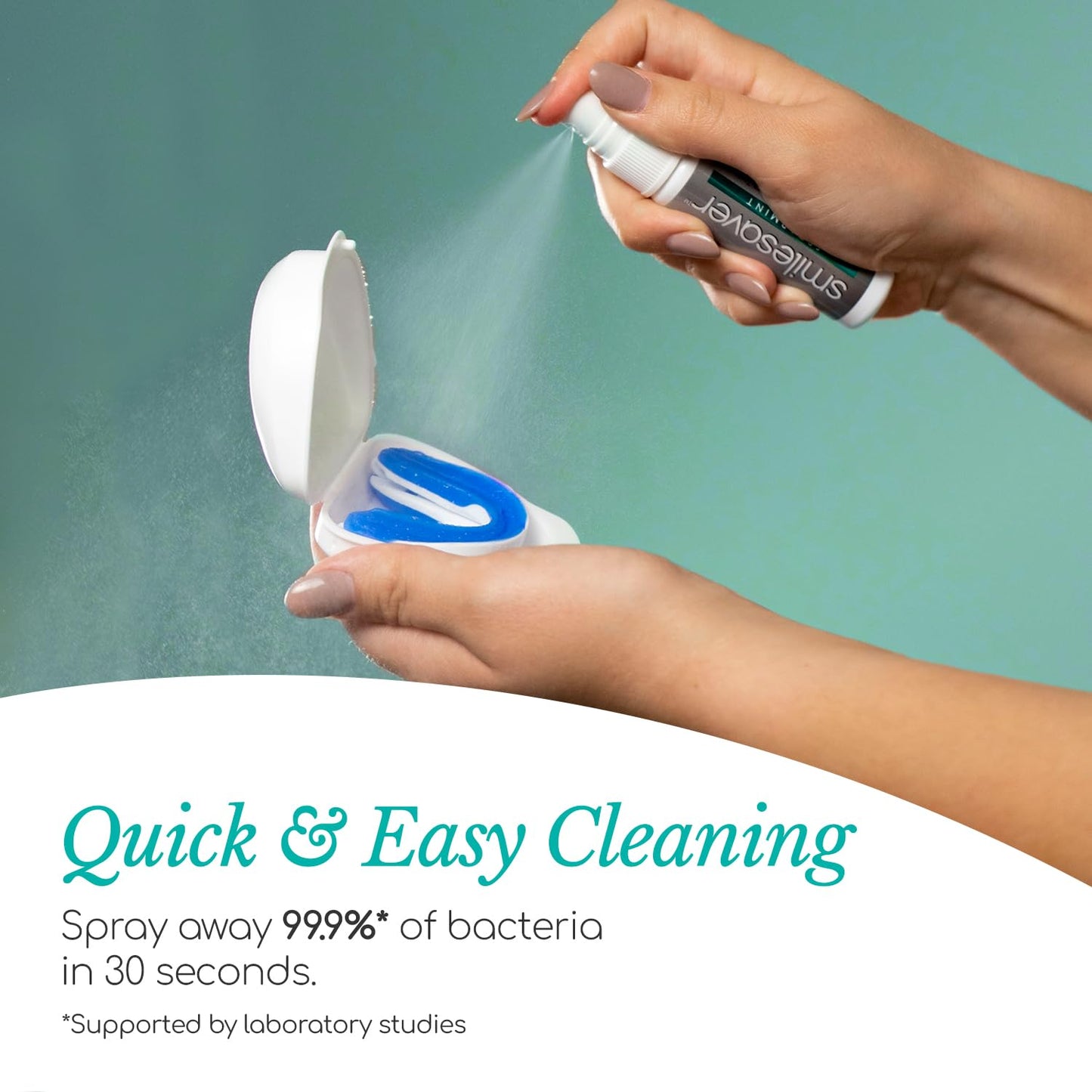 Smilesaver Retainer Cleaner Spray – Invisalign, Mouth Guard, and Denture Cleaner – Quick Oral Care for Aligner & Retainer Hygiene – Natural, Portable & Minty Fresh Oral Care Products (1oz)