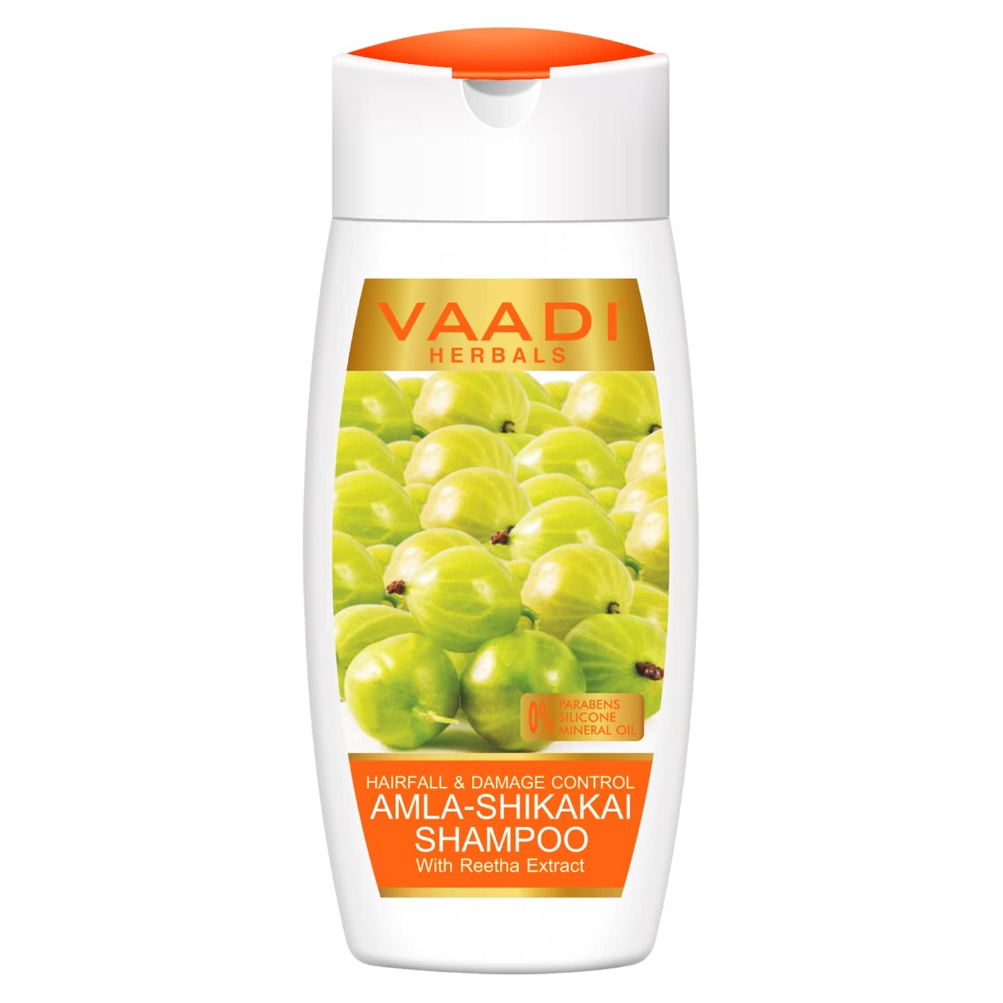 Vaadi Herbals Amla with Shikakai & Reetha Shampoo - Hair Fall Control Shampoo - ALL Natural Herbal Shampoo - Shampoo for Hair Loss - Shampoo for All Hair Types - 11.8 Ounces