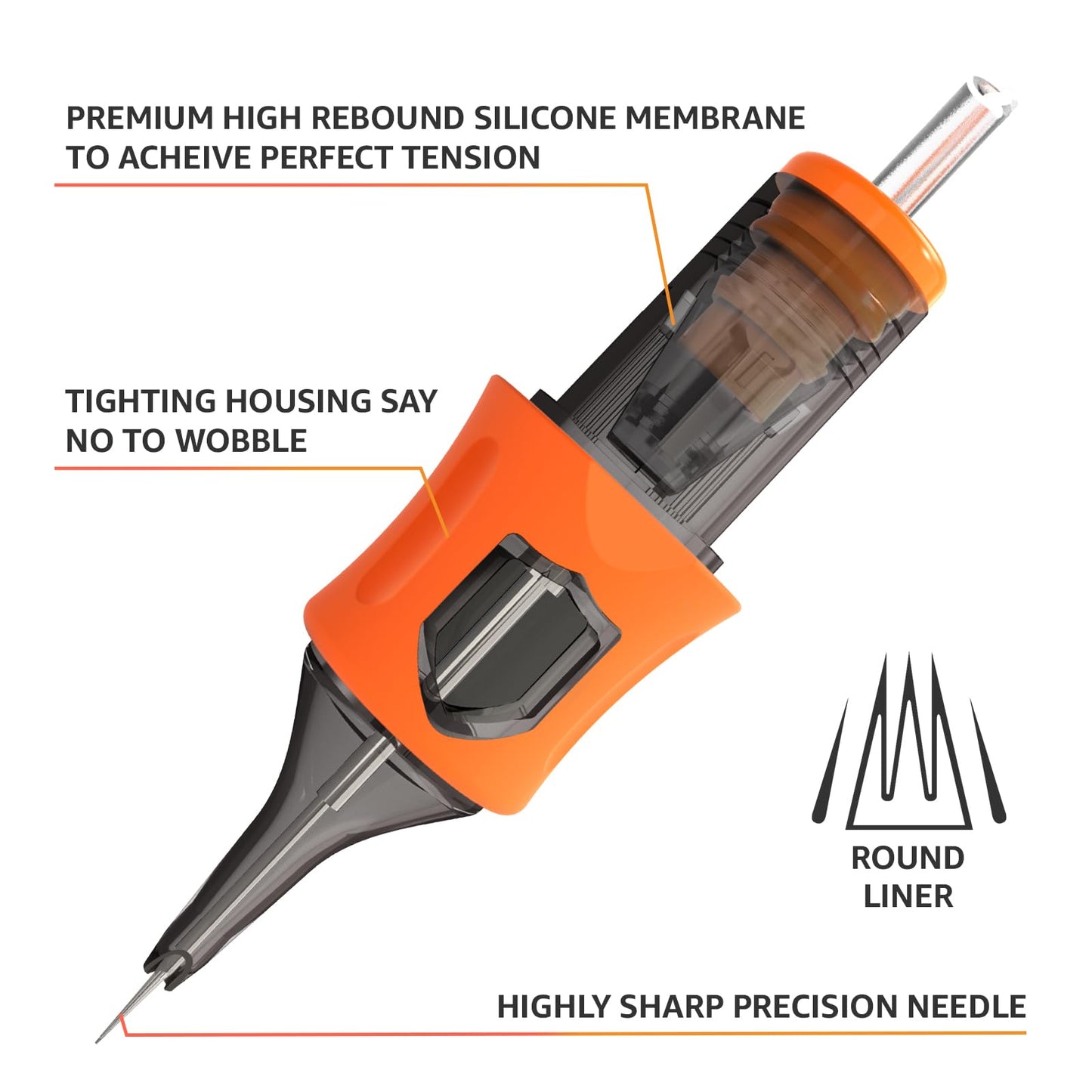 YABA 20Pcs Disposable Magnum Tattoo Cartridges Needles Bugpin for Tattoo Gun,Standard Membrane Tattoo Cartridges Needles for Tattoo Artists (1207RL)