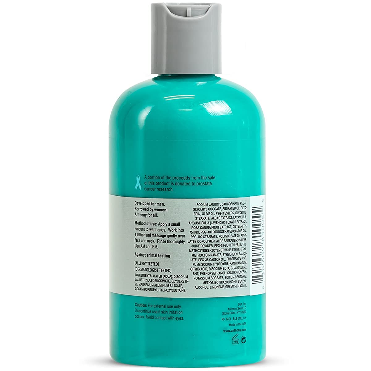 Anthony Day Cream SPF 30, 3 Fl Oz Algae Facial Cleanser, 8 Fl Oz.