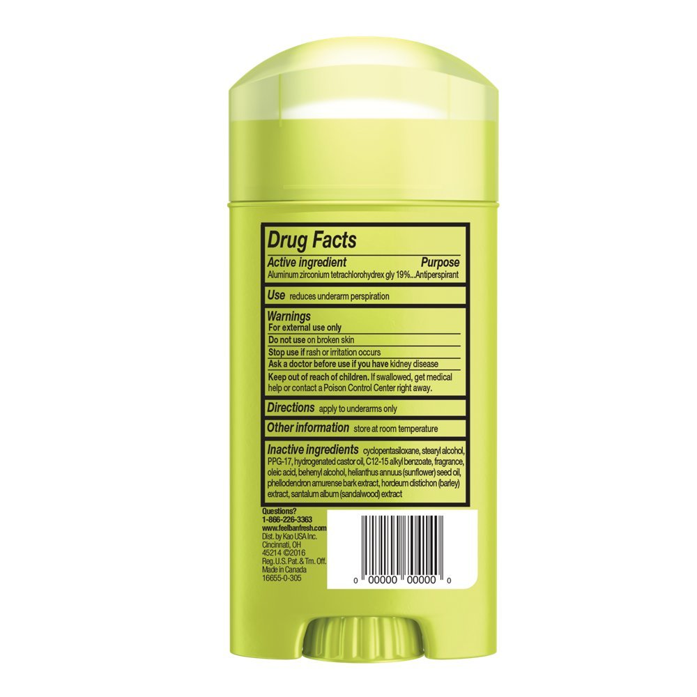 Ban Antiperspirant Deodorant for Women and Men, Invisible Solid, Shower Fresh, 2.60 Ounce (Pack of 6)