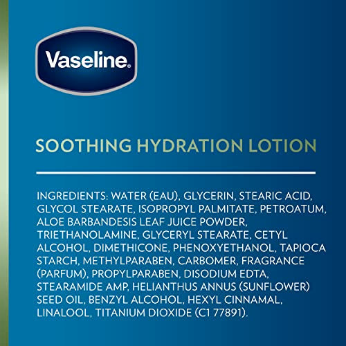 Vaseline Intensive Care Body Lotion 4 Count Soothing Hydration for Dry Skin with Ultra-Hydrating Lipids + 1% Aloe Vera Extract to Refresh Dehydrated Skin 20.3 Oz