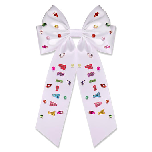 Teacher Hair Bows for Women Teacher Accessories Hair Bow Clips Jeweled Large Book Pencil Fri-Yay Hair Bows Teacher Appeaciation Gifts Outfits (Pattern H1)