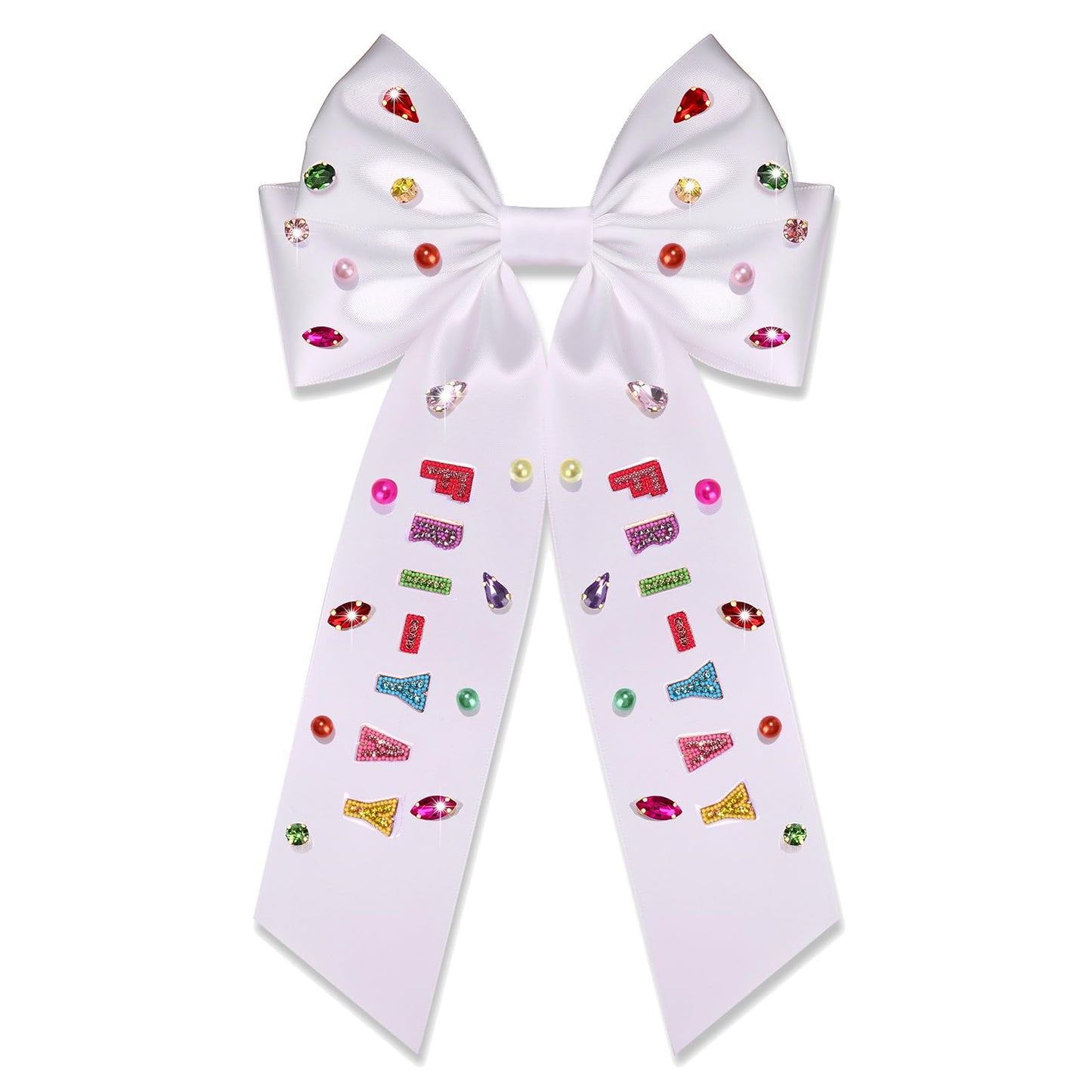 Teacher Hair Bows for Women Teacher Accessories Hair Bow Clips Jeweled Large Book Pencil Fri-Yay Hair Bows Teacher Appeaciation Gifts Outfits (Pattern H1)