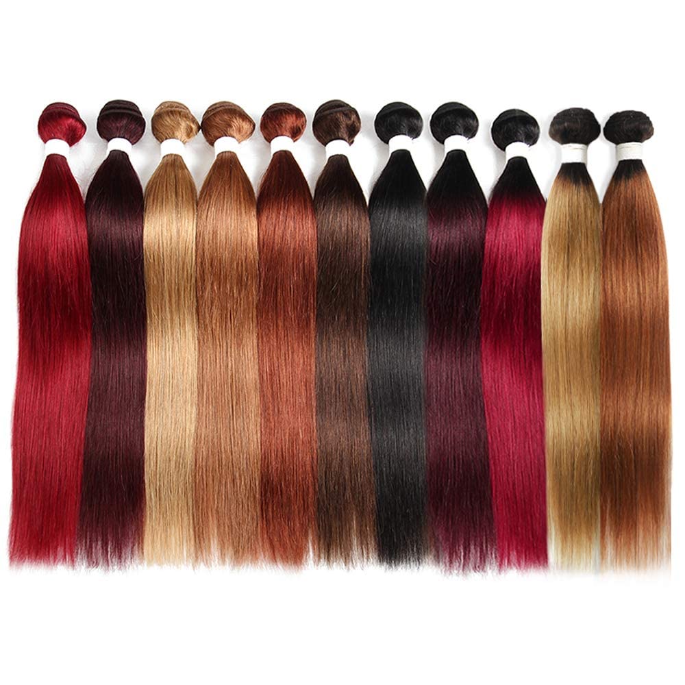 X-TRESS Light Brown Hair Bundles Straight Hair Bundles 1 Human Hair Bundles 22 inchs Human Hair Weave (22 Inch,30#)