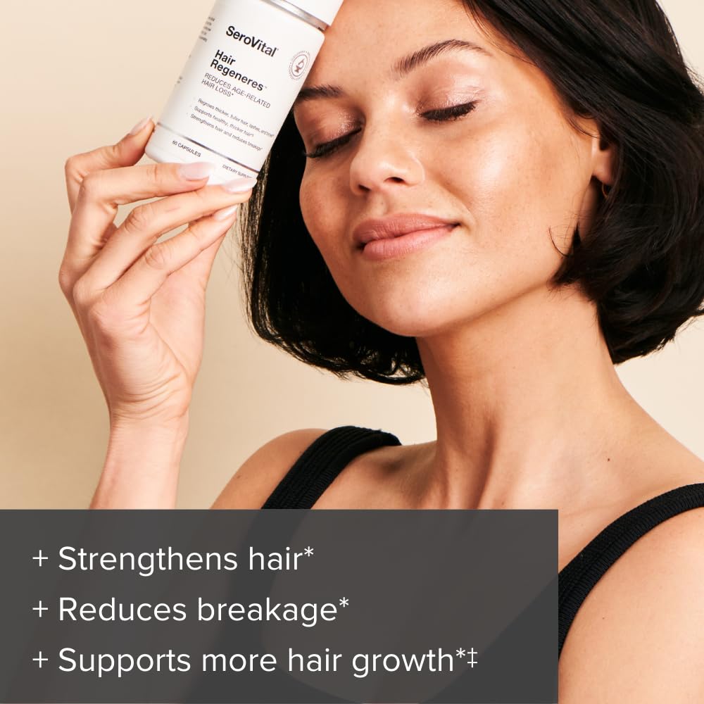 SeroVital® Hair Health Bundle – Supplement & Serum Formulated for Women Seeking Enhanced Hair Growth - Thicker, Strengthened Hair, Increased Scalp Coverage- For Age-Related Hair Loss