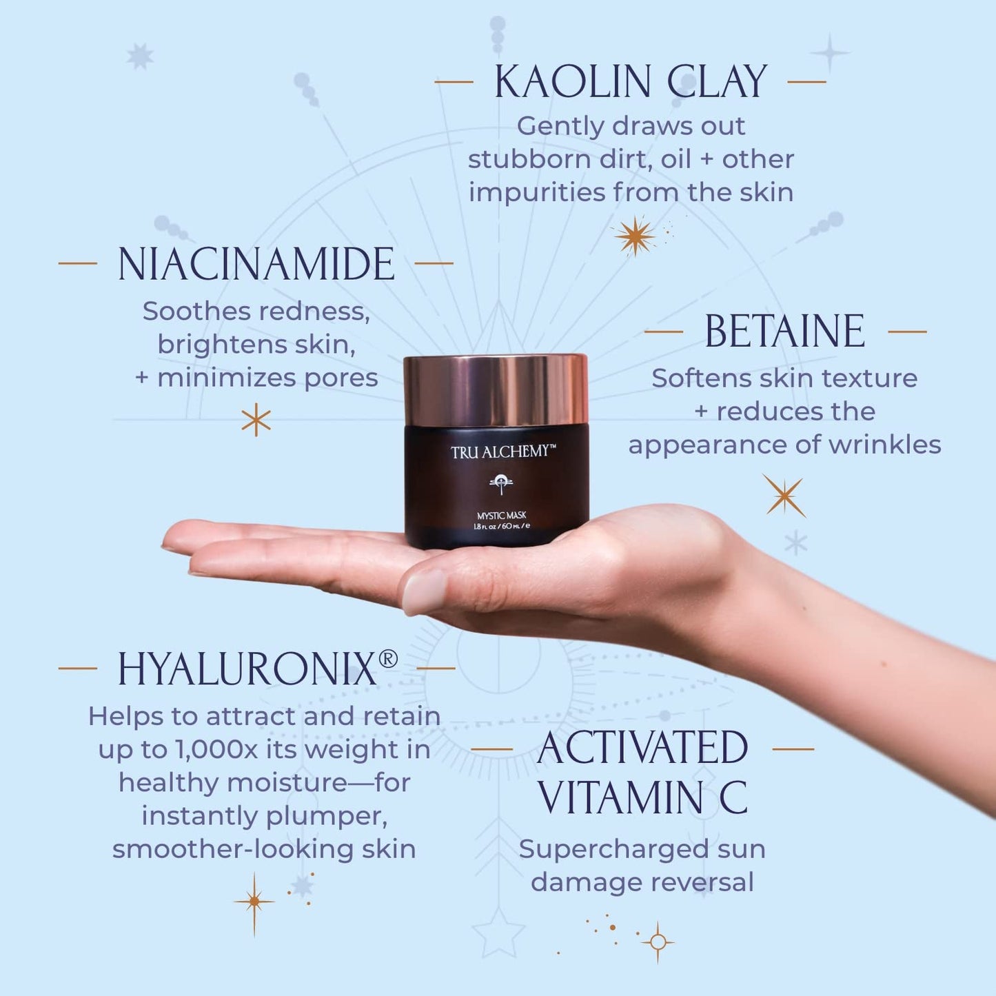 Tru Alchemy Mystic Mask + Quench Crème | Deep Pore Cleansing Clay Mask + Skin-Renewing Total Immersion Face Cream | 1.8 oz/ 60 ml // 1.7 fl oz/48 g