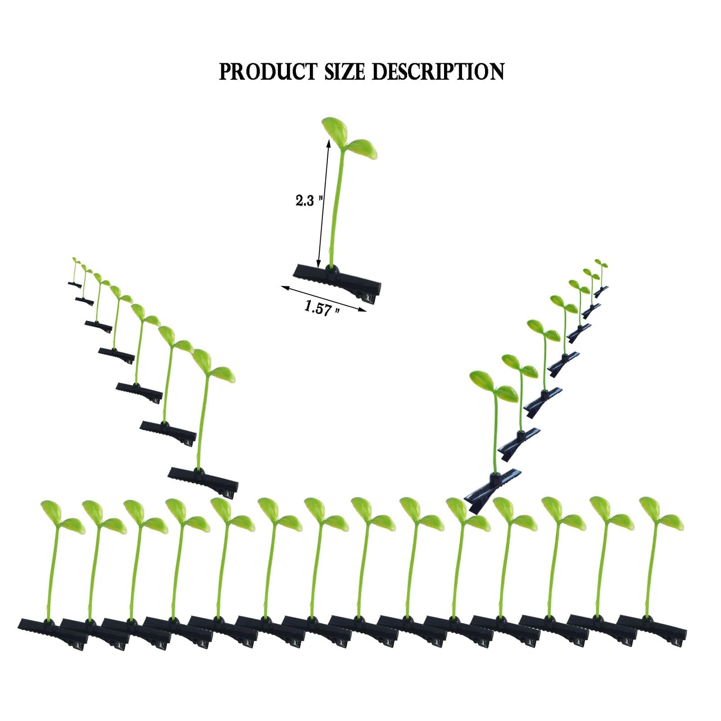 35PCS Simulation Plants Hair Clips, Mushroom Flower Butterfly Hairpins For Women Girls Creative Headwear Hair Accessories (Bean sprout clip)