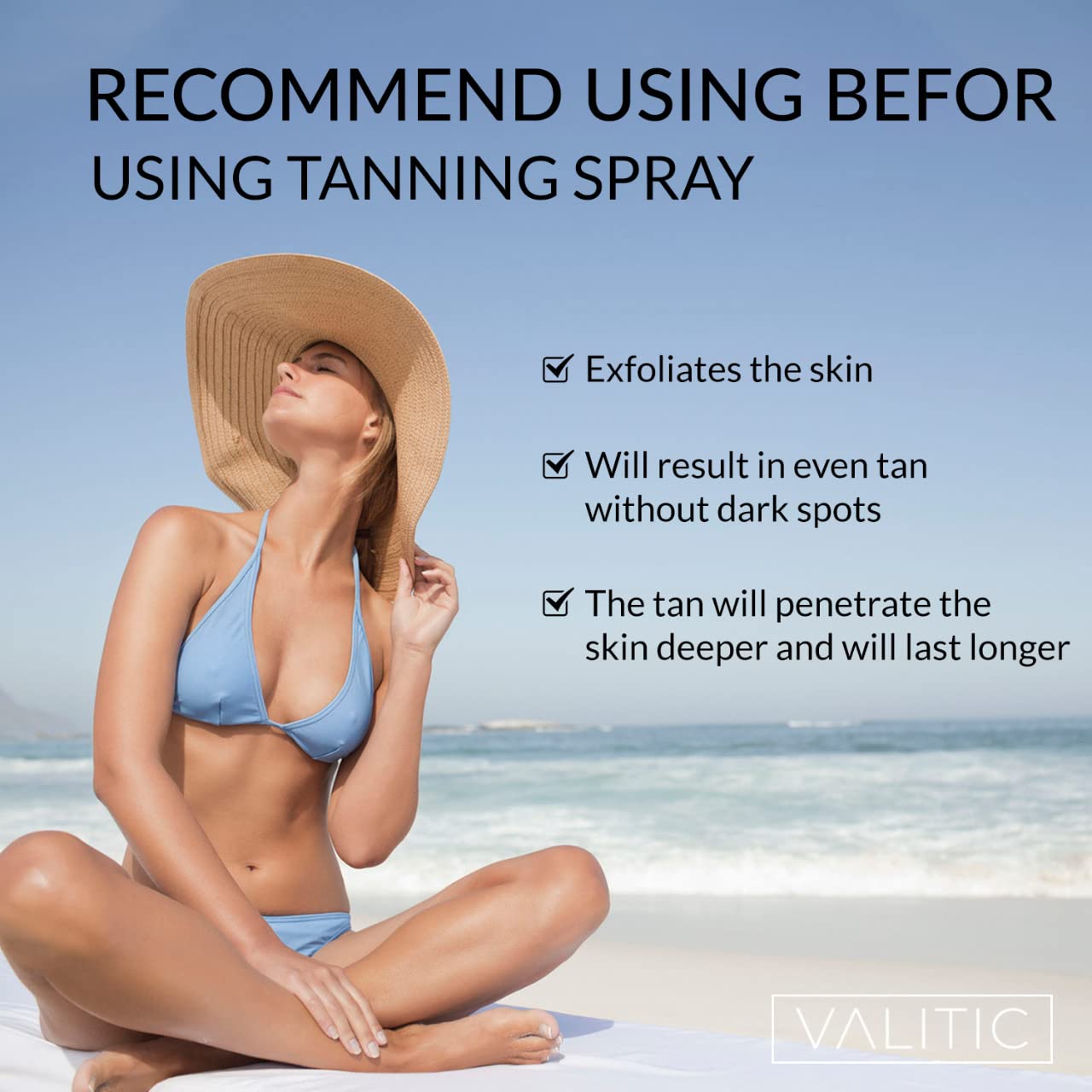 Valitic Exfoliating Glove - Body Scrubber Exfoliator Mitt - Exfoliating Body & Face Dead Skin Remover - Korean Style Exfoliating Women & Men Washcloth - Can Be Used Before Self Tanning Pair Black