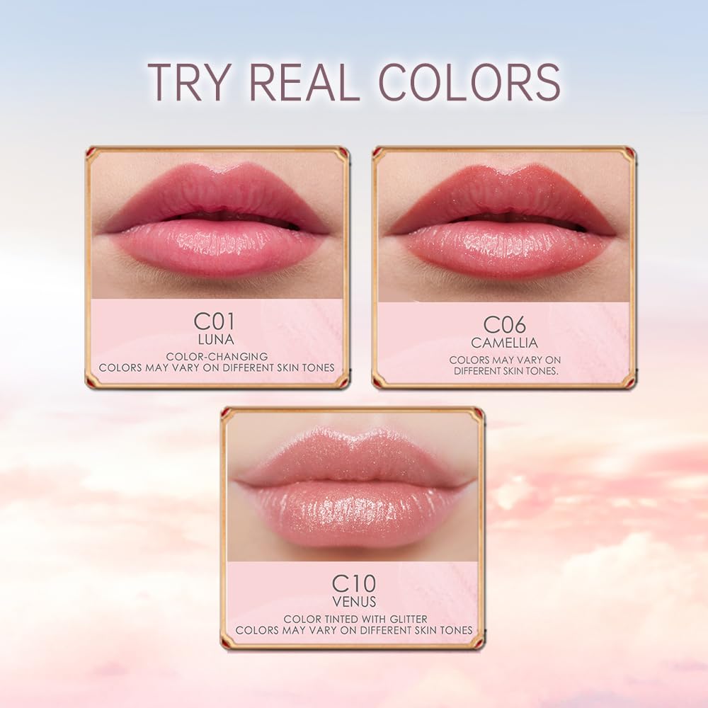 CATKIN Lip Balm Color Tinted Changing Lipstick Ultra Hydrating Lip Moistrurizer Chapstick with Vitamin E Nourishing For Cracked & Dry Lips 0.12 oz 3pcs Gift Box (01+06+07)