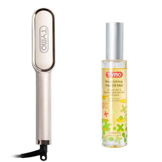 TYMO Ring Hair Straightener Brush + TYMO Hair Oil Spray