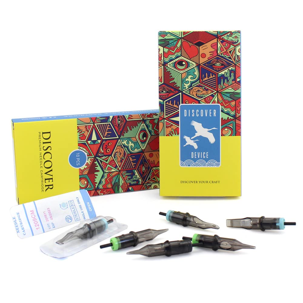 Tattoo Needle Cartridges DISCOVER 20pcs Disposable Tattoo Needle Cartridges with Membrane Safety Cartridges Magnum Standard Pack (1211M1-20PCS)