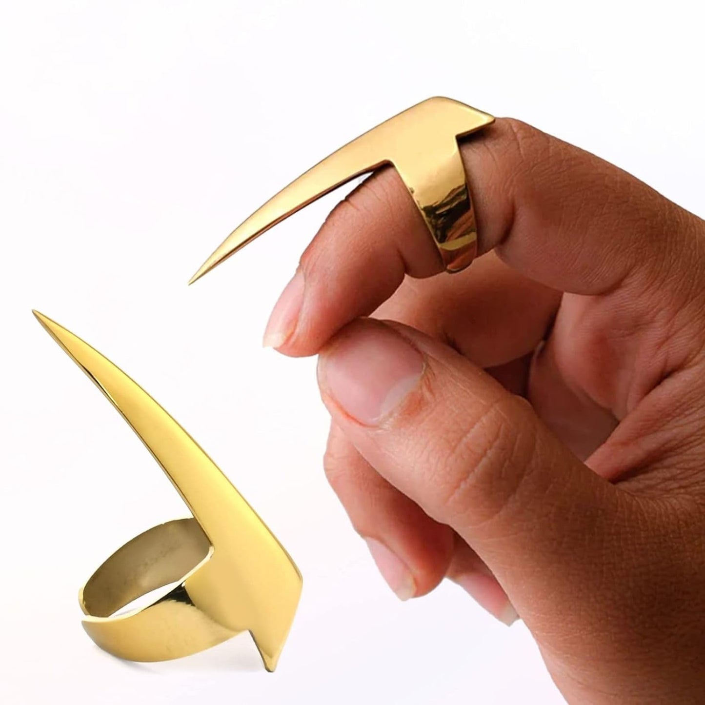 Quick Hair Parting Tool & Braid Sectioning Ring- Stainless Steel Stitch Braid Tool Finger for Durable Dreadlocks Wig & Installation of Human Hair Extensions Braiding Tools (Gold)