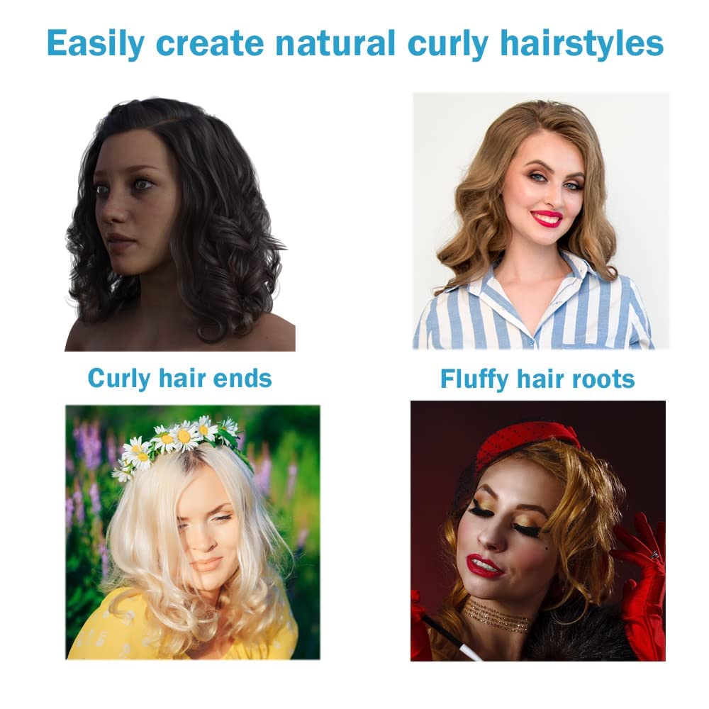 ADMIRING 12PCS Roller Curlers for Medium Short Hair, Heatless Bangs Curlers, Create Natural Curly Hairstyle (Red)