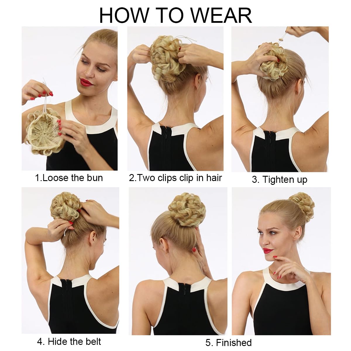 shufang Messy Bun Hair Piece for Women Hair Bun Hair Pieces for Women Elastic Drawstring Loose Curly Bun Hair Piece for Women Short Curly Ponytail Extensions (Pack of 2, 27/613)