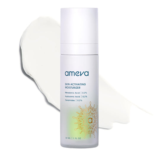 AMEVA Mevalonic Acid Skin Activating Moisturizer: 100% Plant-Based, Vegan, Anti-Aging Formula, For Sensitive Skin, Boosts Collagen, Hyaluronic Acid and Retinol, Reduces Redness, Jojoba Oil, Ceramides