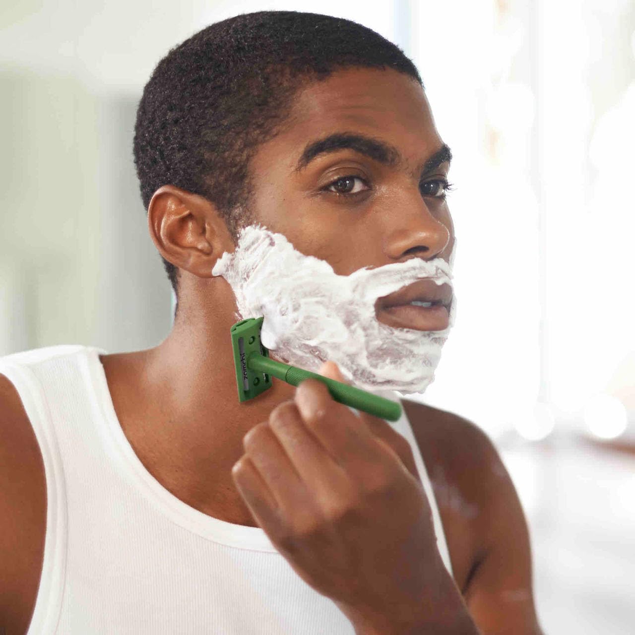 ZOMCHI Women Safety Razor with 5 Double Edge Safety Razor Blades, Metal Double Edge Razor, Single Blade Razor, Reusable & Plastic Free – Fern Green