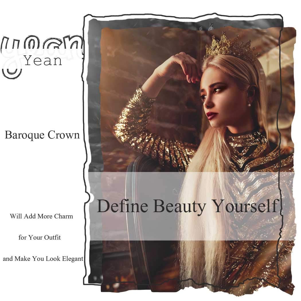 YeanSilver Crystal Tiara Crowns Bridal Queen Crown with Comb Rhinestone Princess Crowns Costume Hair Accessories for Women and Girls (Silver AB)