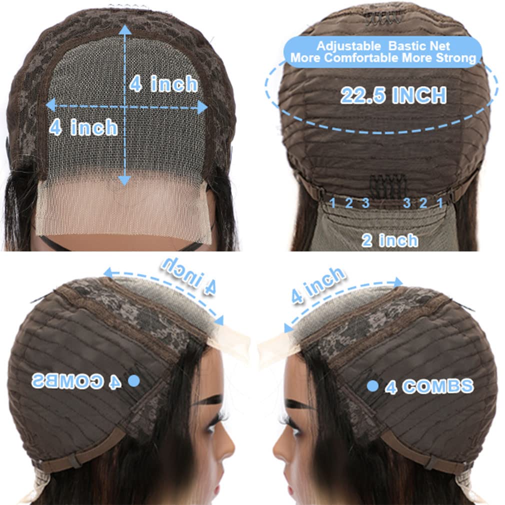 Zormsert Body Wave Lace Front Wigs Human Hair for Black Women 4x4 HD Lace Closure Wigs Human Hair Glueless Wigs Pre Plucked Natural Hairline with Baby Hair 180 Density 24 Inch