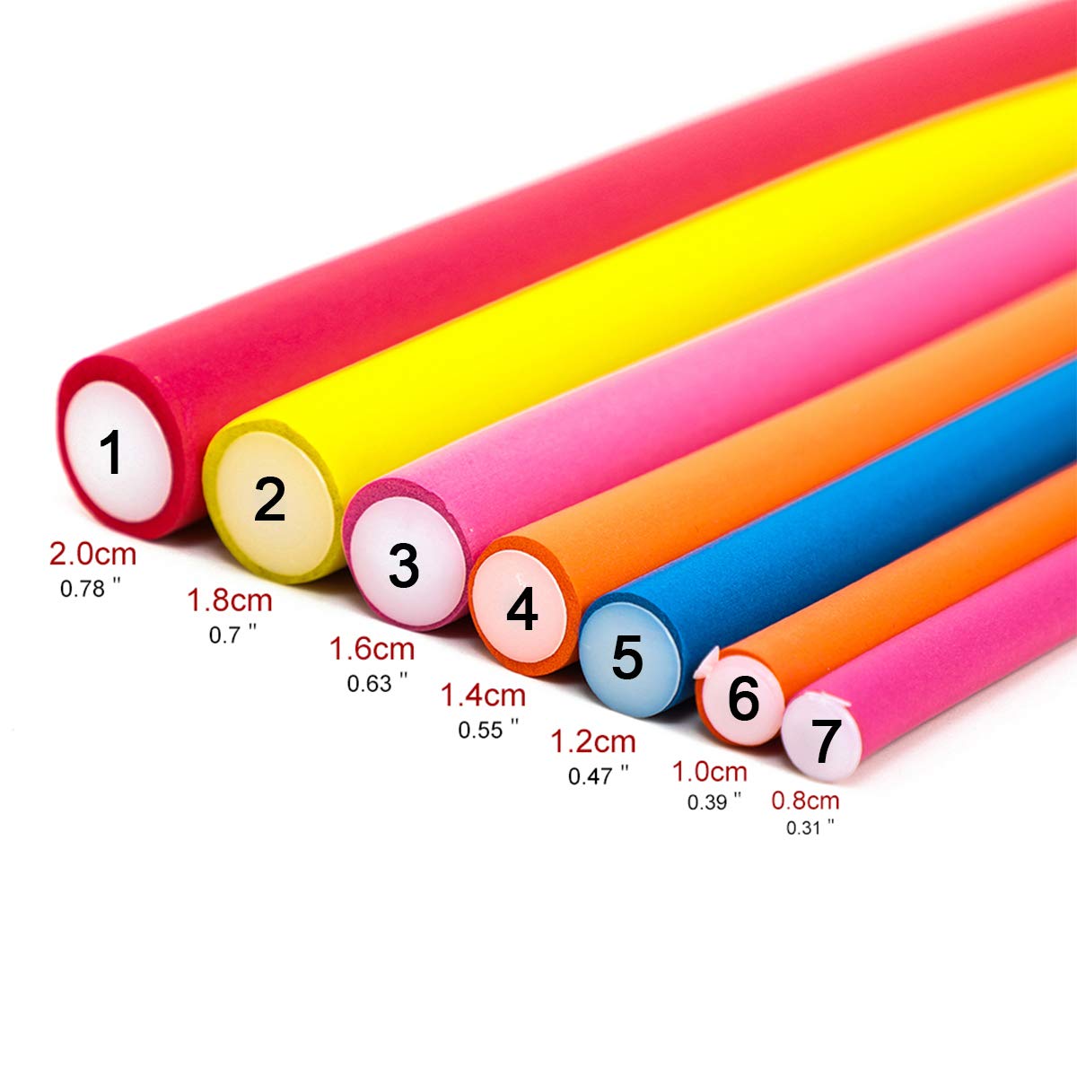 3Pack Flexible Curling Hair Rods Soft Foam Hair Rollers Twist-Flex Foam Hair Curlers No Heat Spiral Curlers for Long Medium Short Hair(Diameter 1.0cm,30Rods)