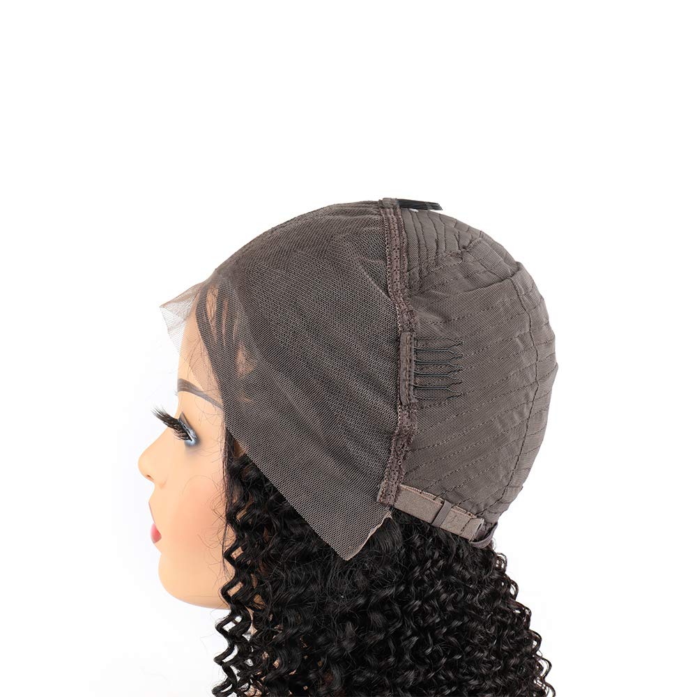 SINGLE BEST Curly Lace Front Wigs Human Hair Pre Plucked Brazilian Kinky Curly Lace Frontal Wig with Baby Hair 9A Natural Hair Wigs for Black Women(18inch)