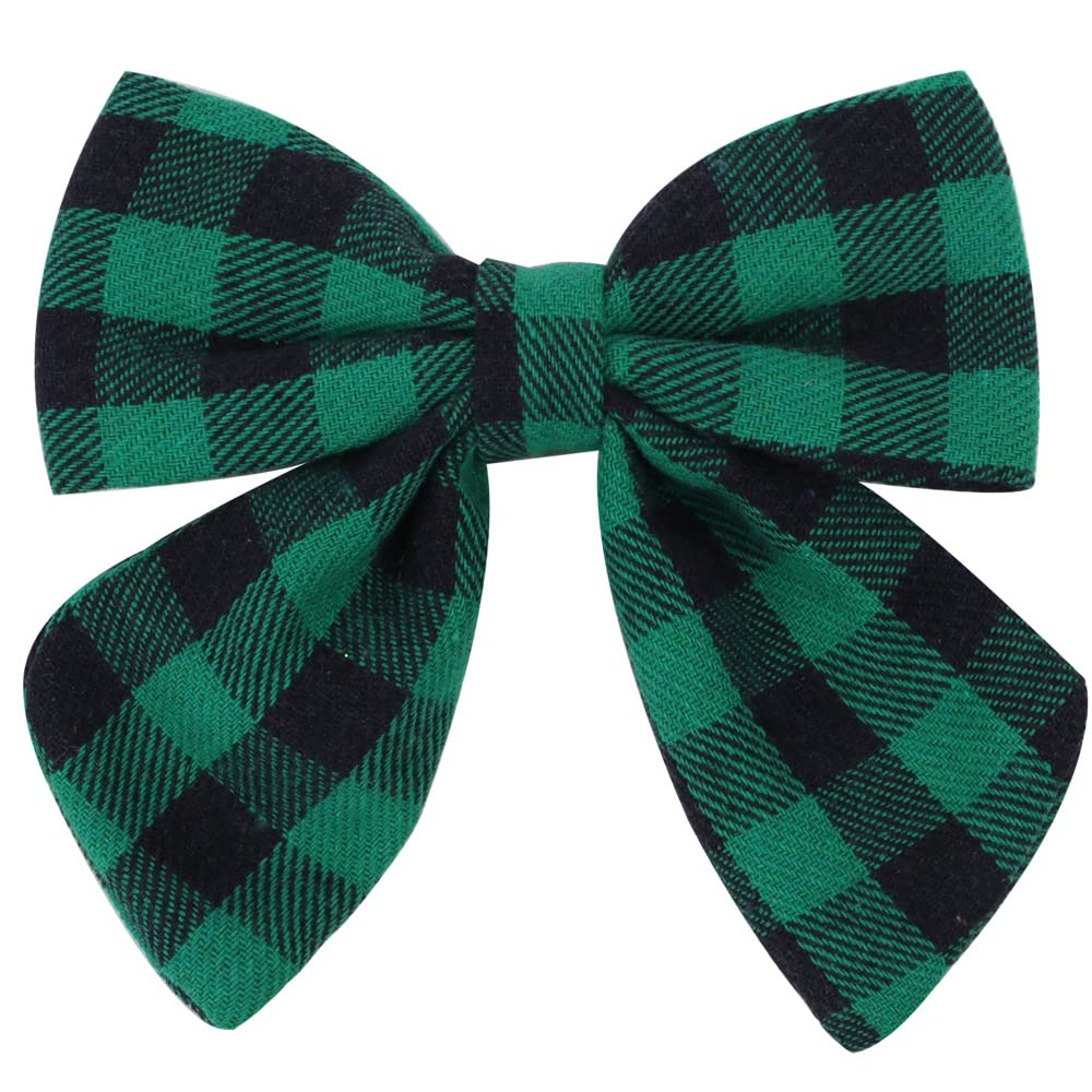 Plaid Hair Bow Clips Kids Girls Buffalo Plaid Hair Pin Checkered Plaid Hair Bow Pin BBG70 (3 PCs-Set)
