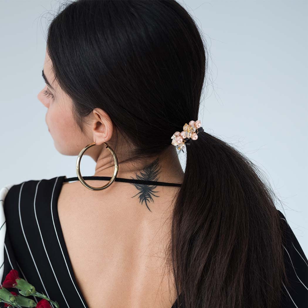 Bohend Rhinestone Ponytail Holders 3 Pcs Stretchy Hair Ties Hair Jewelry Ponytail Hair Accessories for Women and Girls (A)