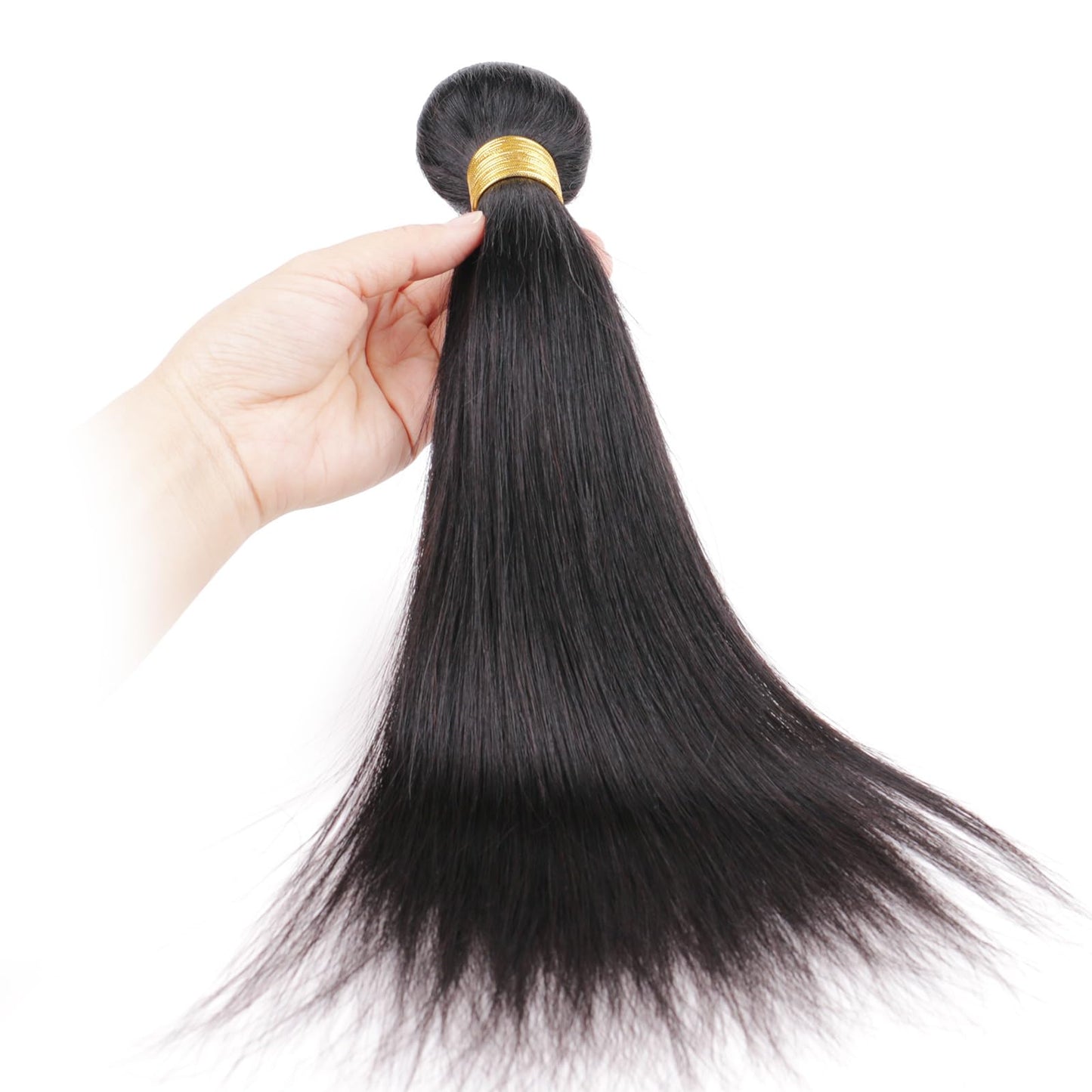 Straight Human Hair Bundles 3 Bundles 10 12 14 Inch 100% Unprocessed Brazilian Virgin Straight Weave Bundles Extensions For Women Natural Color
